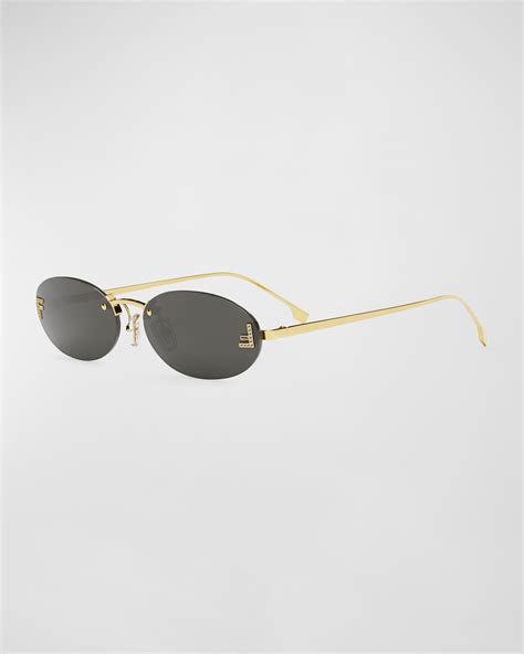 fendi 58mm metal butterfly sunglasses|fendi rimless sunglasses.